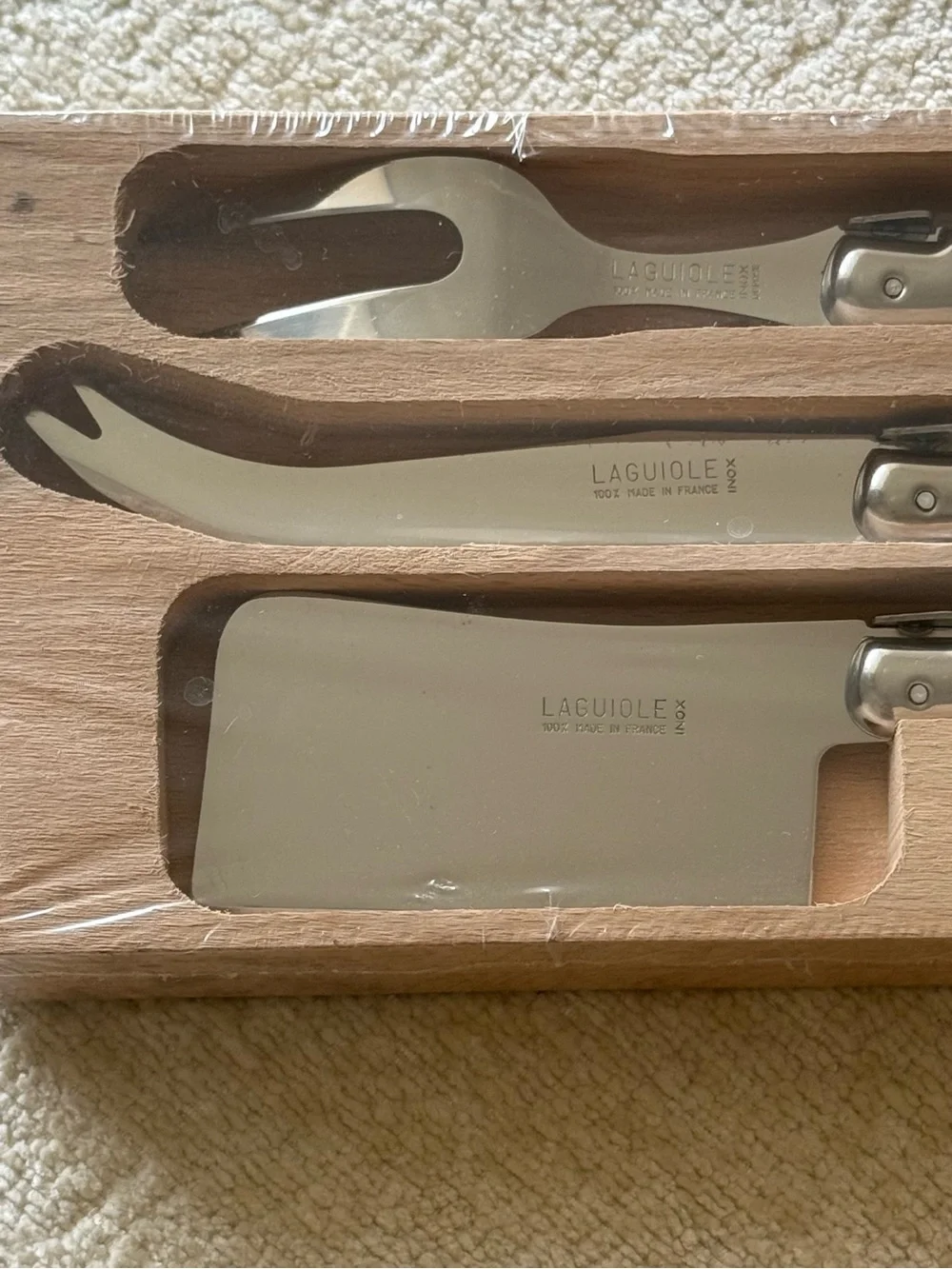 André Verdier Laguiole Debutant 3 Piece Cheese Set Black - BRAND NEW